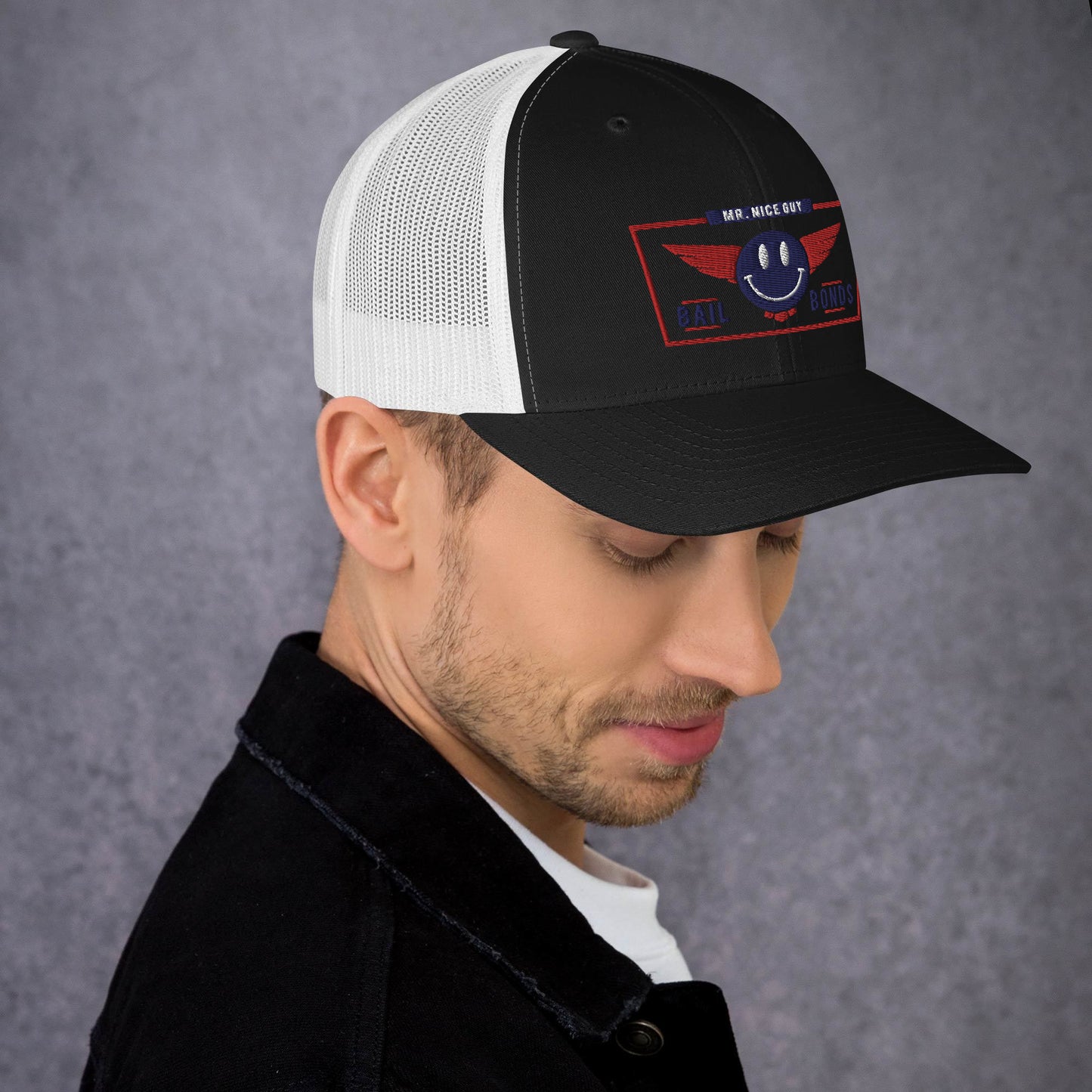 red white blue wings logo Trucker Cap