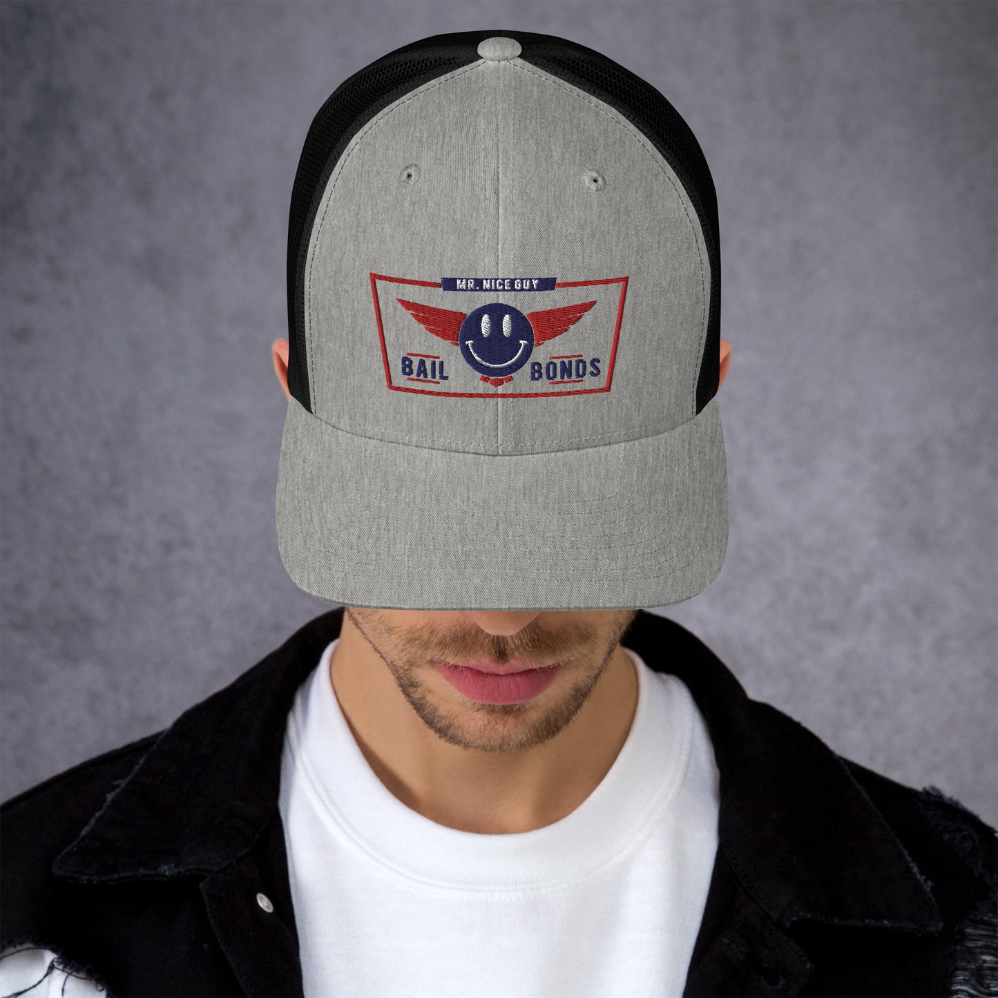 red white blue wings logo Trucker Cap