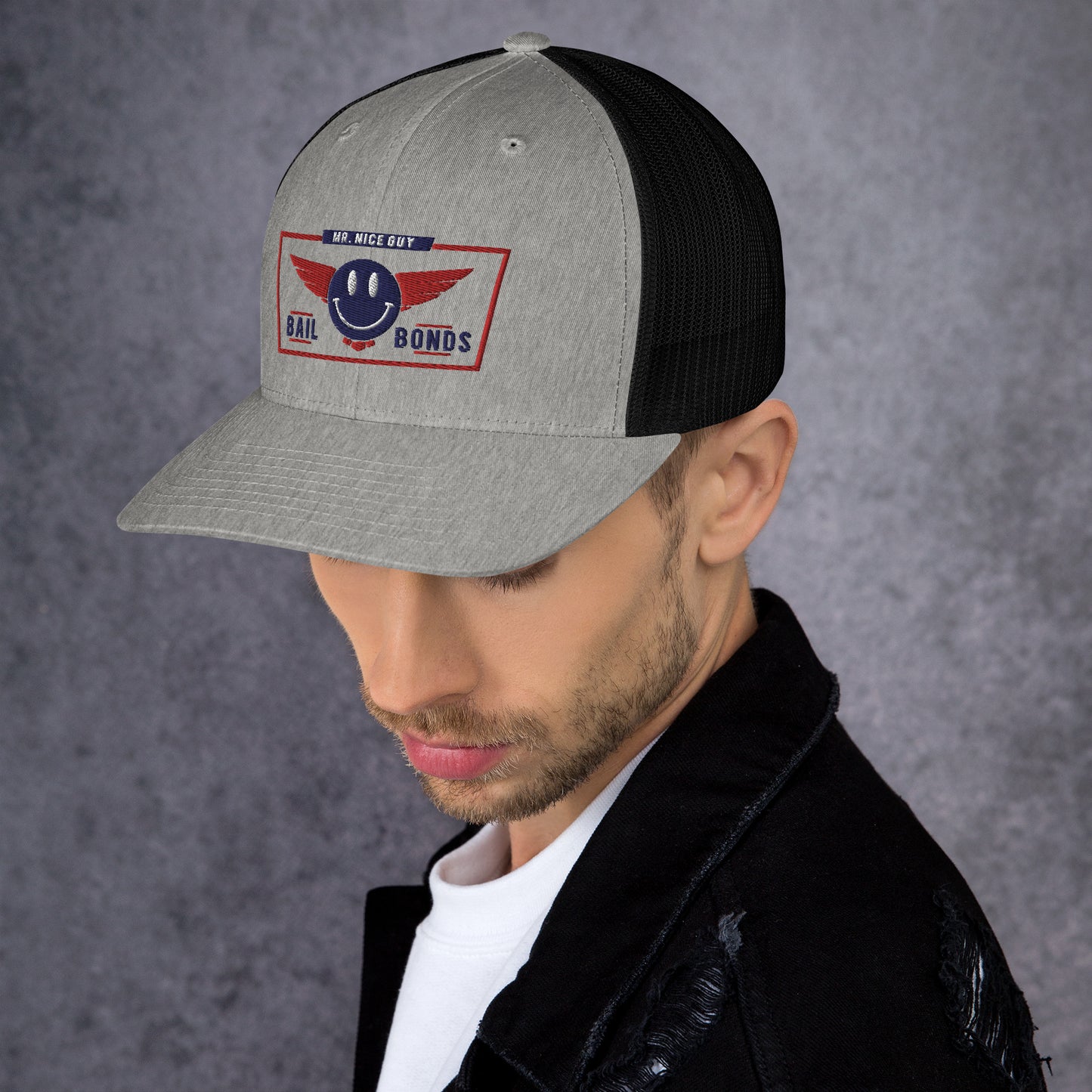 red white blue wings logo Trucker Cap