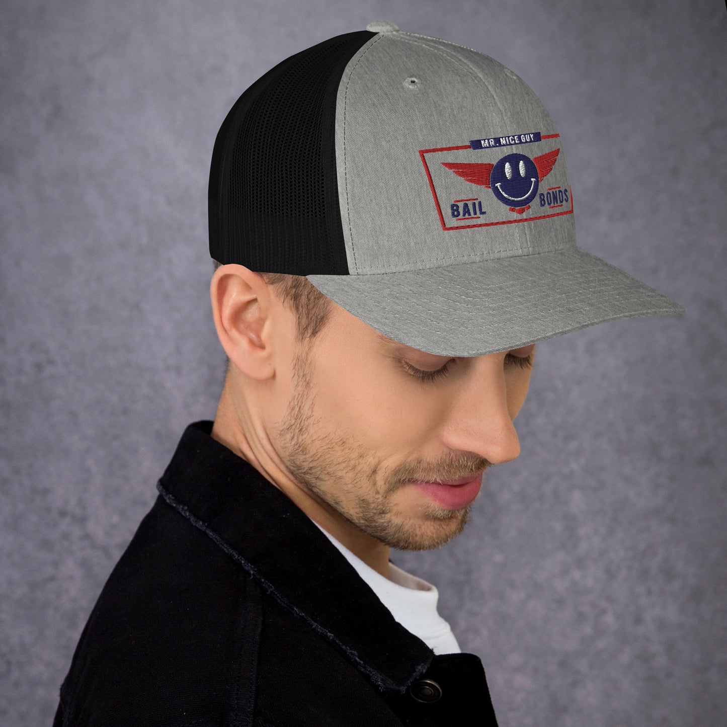 red white blue wings logo Trucker Cap