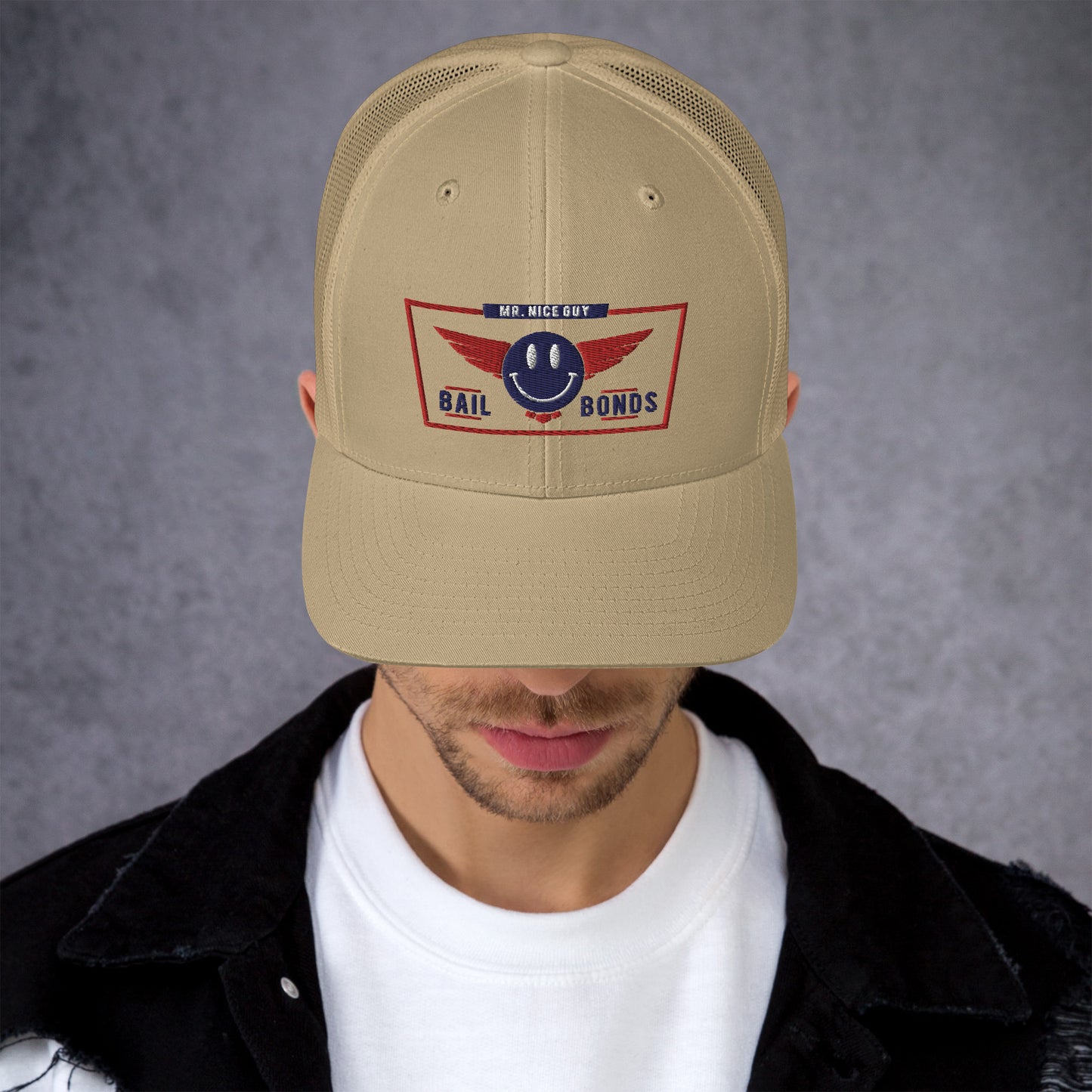 red white blue wings logo Trucker Cap