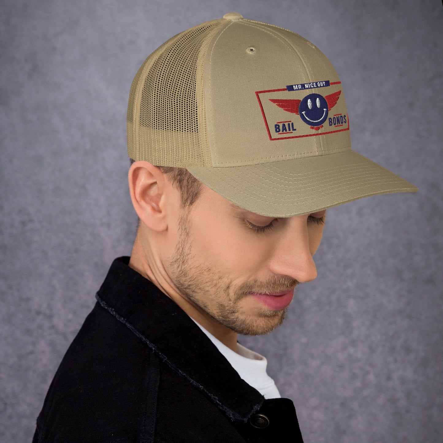 red white blue wings logo Trucker Cap