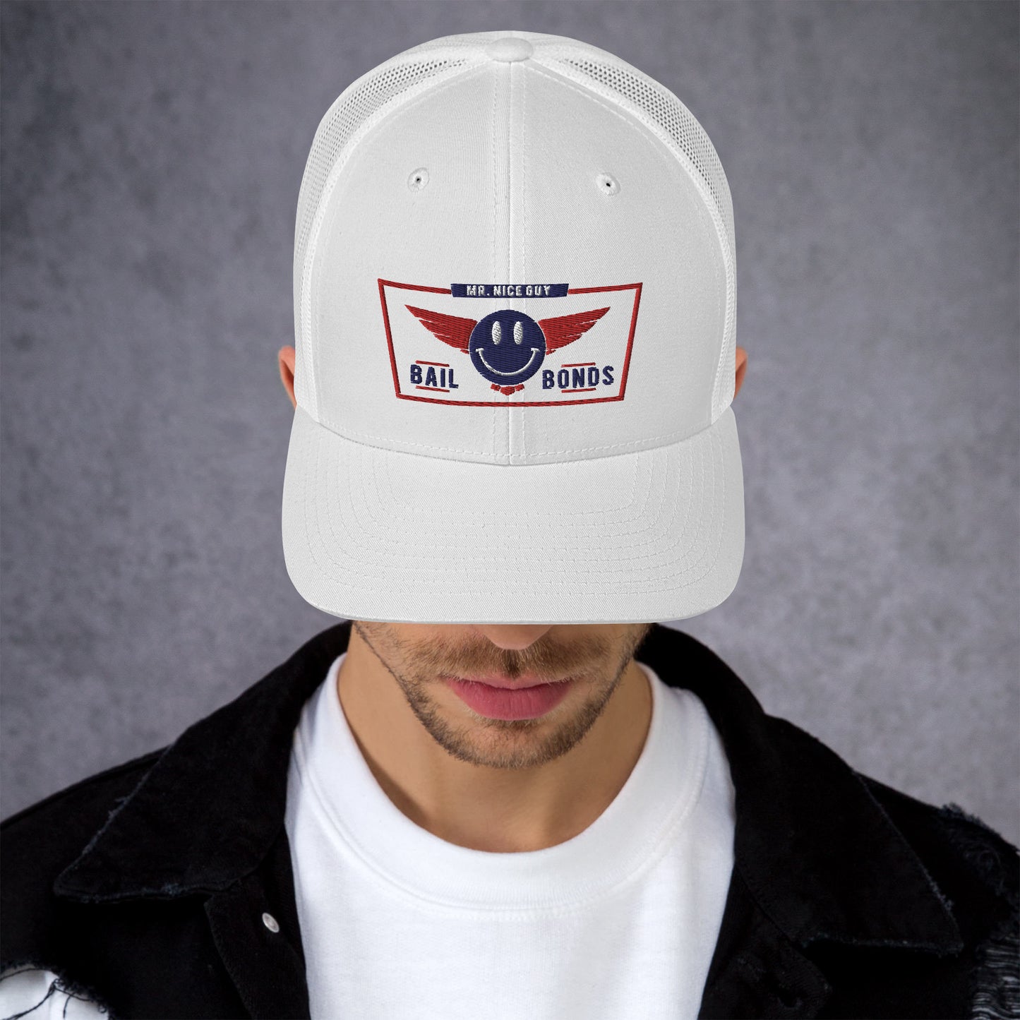 red white blue wings logo Trucker Cap