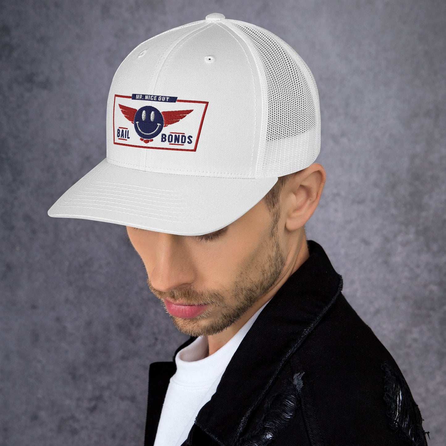 red white blue wings logo Trucker Cap