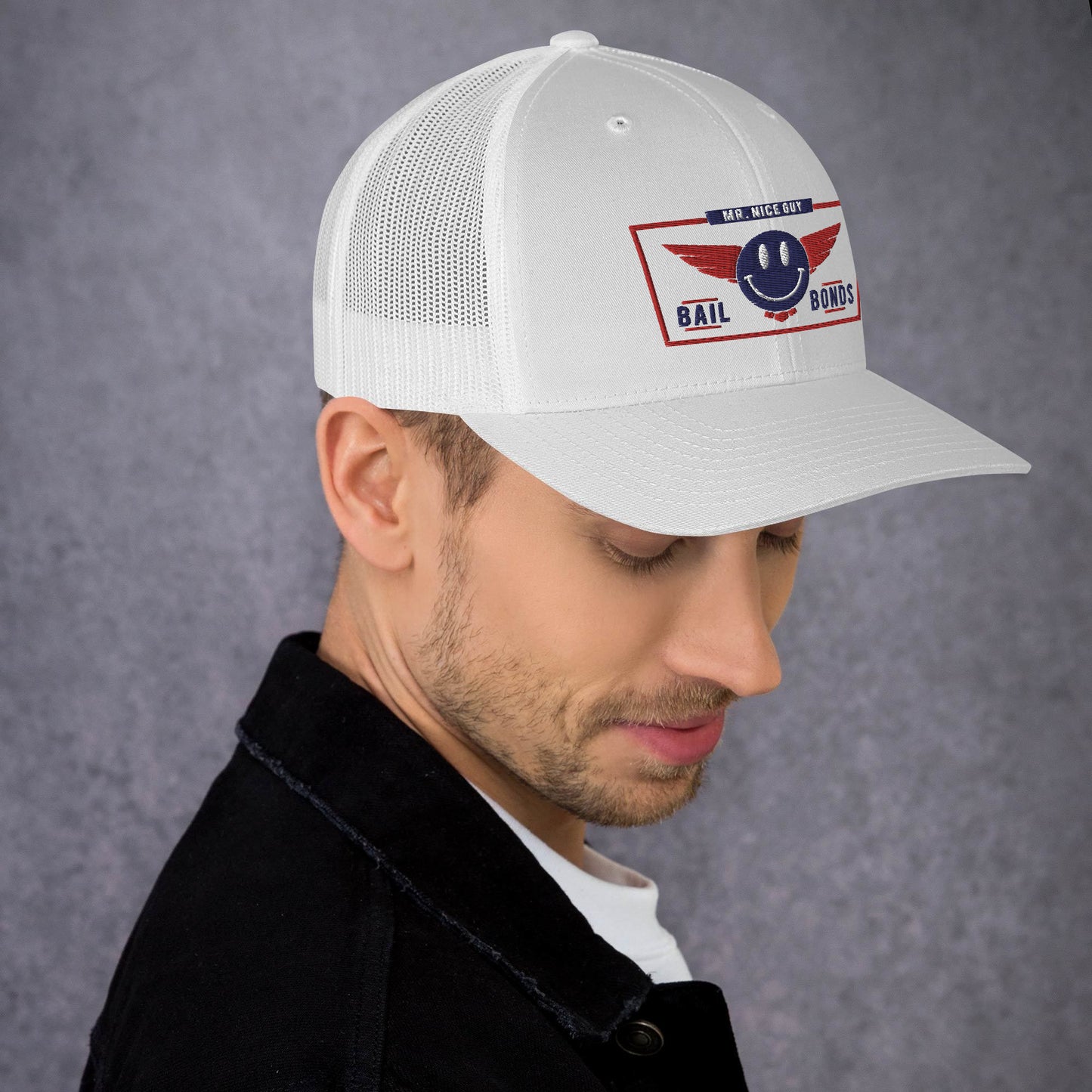 red white blue wings logo Trucker Cap